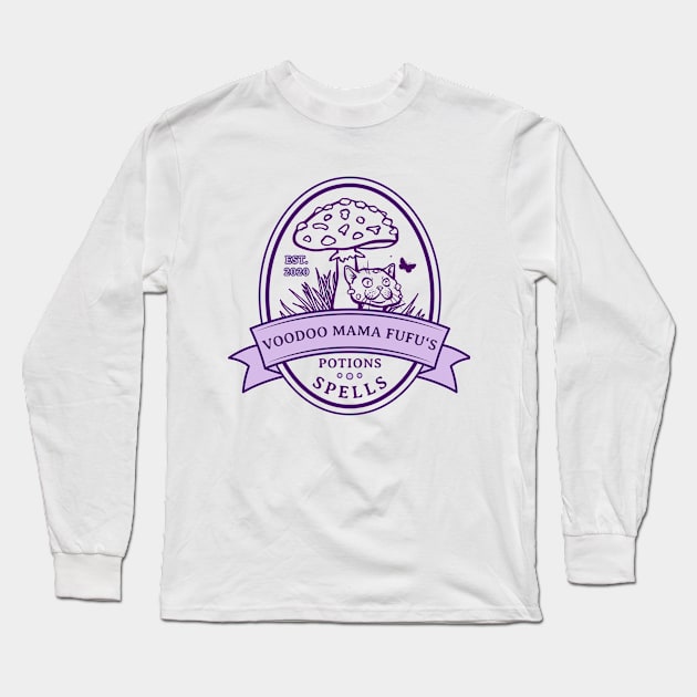 Voodoo Mama Fufu's Potions and Spells Long Sleeve T-Shirt by GingerSlunt Merch